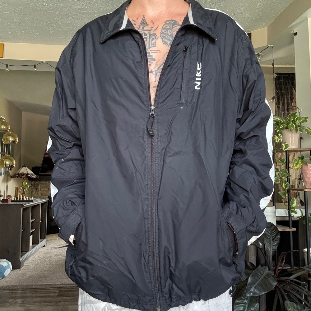 Vintage Silver Tag Nike Men's Black Jacket
